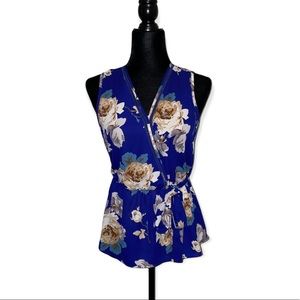 Sienna Sky floral sleeveless peplum top